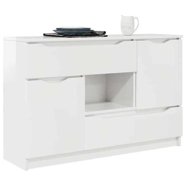 vidaXL Credenza Bianco Lucido 100 x 30 x 65,6 Legno multistrato