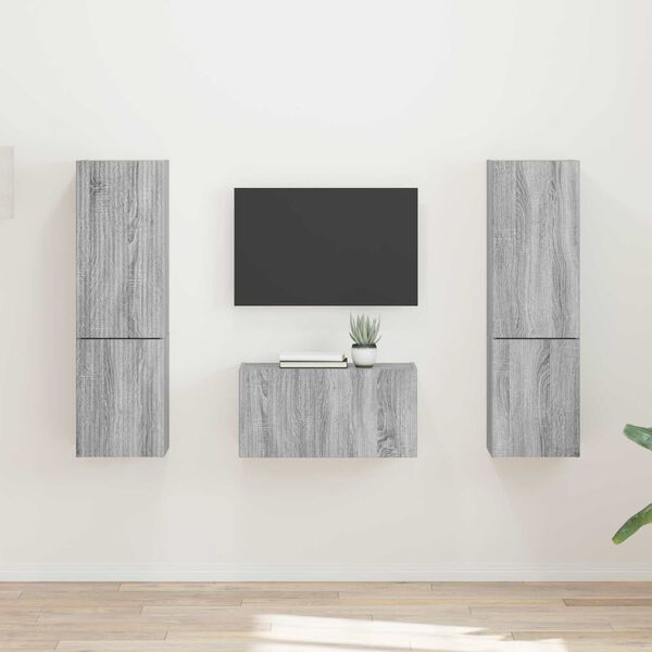 vidaXL Set mobile TV 5 pcs Grigio Sonoma Legno multistrato