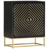 vidaXL Credenza Nero e Oro 60x30x75 cm in Legno Massello di Mango