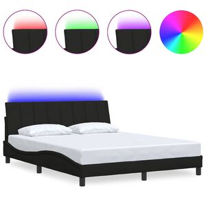 vidaXL Giroletto senza Materasso Hanko Nero 160x200 cm in Tessuto