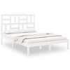vidaXL Giroletto Bianco in Legno Massello 120x190 cm Small Double