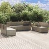 vidaXL Set Divani da Giardino 7 pz con Cuscini in Polyrattan Grigio