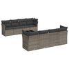 vidaXL Set Divano da Giardino 9 pz con Cuscini Grigio in Polyrattan