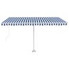 vidaXL Tenda da Sole Retrattile Manuale con LED 400x350 cm Blu Bianco