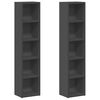 vidaXL Scaffali Porta CD 2 pz Grigi 21x16x93,5 cm Legno Multistrato