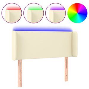 vidaXL Testiera a LED Crema 83x16x78/88 cm in Similpelle
