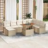 vidaXL Set Divano da Giardino 9 pcs Beige Poly Rattan