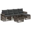 vidaXL Set Divano da Giardino 6 pz Grigio e Grigio Scuro polyrattan