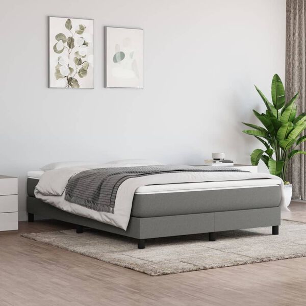 vidaXL Struttura Letto a Rete a Molle Grigio Scuro 140x200 cm Tessuto