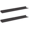 vidaXL Mensola sospesa 2 pcs Nero 60 x 8,5 x 2,5 cm Acciaio