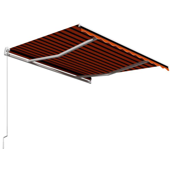 vidaXL Tenda da Sole Retrattile Manuale 300x250 cm Arancione e Marrone