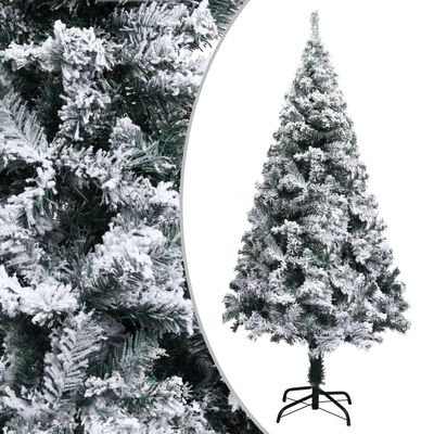 vidaXL Albero di Natale Artificiale con Neve Fioccata Verde 150 cm PVC