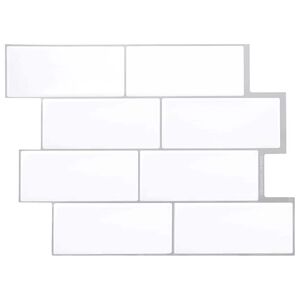 vidaXL Adesivi Decorativi 10 pcs Bianco e Grigio 29,4 x 21,4 x 0,8 cm