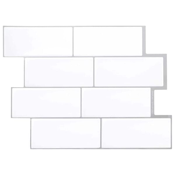 vidaXL Adesivi Decorativi 10 pcs Bianco e Grigio 29,4 x 21,4 x 0,8 cm