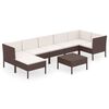 vidaXL Set Divani da Giardino 8 pz con Cuscini in Polyrattan Marrone