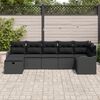vidaXL Set di divani con cuscino 7 pcs Nero polyrattan