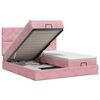 vidaXL Letto ottomano con materasso con testiera 2 pz Rosa Velluto