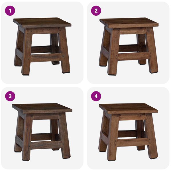 vidaXL Pouf Naturale 26 x 26 x 26 cm Legno di Mogano