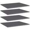 vidaXL Ripiani per Libreria 4pz Grigio Lucido 60x50x1,5cm Multistrato