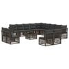 vidaXL Set Divano da Giardino 14 pcs Grigio polyrattan