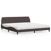vidaXL Letto con Materasso Dover Marrone Scuro 200x200 cm in Tessuto