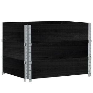 vidaXL Paretali per Pallet 3 pz Neri 80x60cm in Legno Massello di Pino