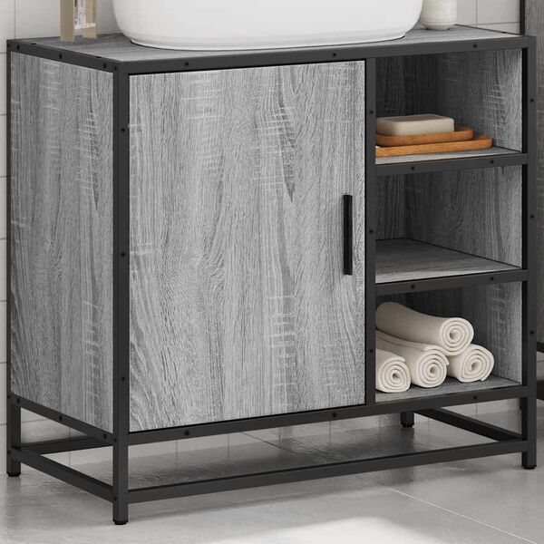 vidaXL Mobile Lavabo Bagno Grigio Sonoma 65x33x60 cm Legno Multistrato