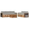 vidaXL Set di divani da esterno 6 pz Naturale e Grigio Chiaro