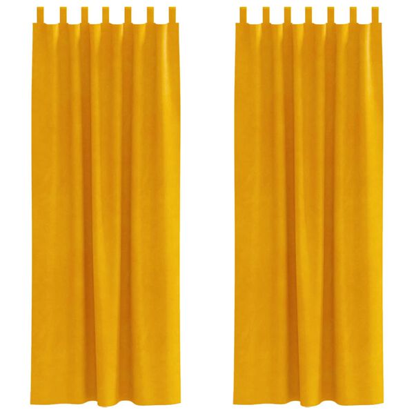 vidaXL Tende oscuranti 2 pcs Giallo senape 140 x 260 cm Velluto
