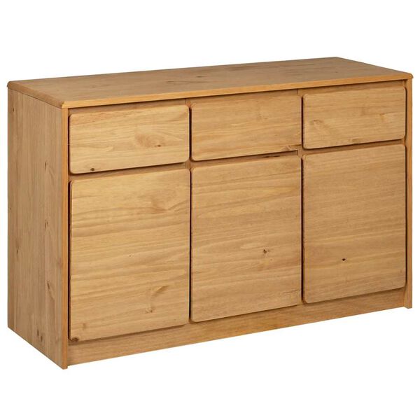 vidaXL Credenza SAUDA Rovere 114x43x75,5 cm in Legno Massello di Pino