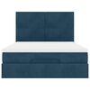 vidaXL Struttura Letto Pouf con Materassi Blu 140x200cm in Velluto