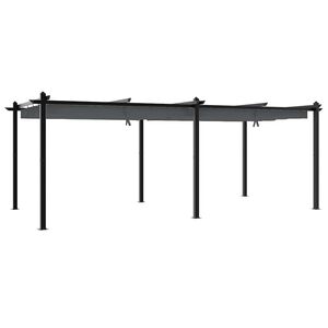 vidaXL Gazebo Giardino con Tetto Retrattile Antracite 3x6 m Alluminio