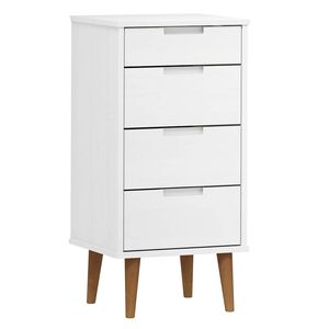 vidaXL Cassettiera MOLDE Bianca 40x35x82 cm in Legno Massello di Pino