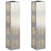 vidaXL Faro LED solare per sentieri 2 pcs Argento Acciaio inossidabile
