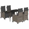 vidaXL Set da Pranzo da Giardino 5 pz con Cuscini in Polyrattan Grigio