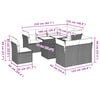 vidaXL Set Divano da Giardino 9pz con Cuscini Grigio Chiaro Polyrattan