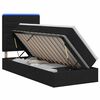 vidaXL Letto con contenitore LED e materasso Nero 90 x 200 cm Tessuto