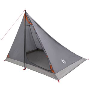 vidaXL Tenda da backpacking 4 persona Grigio e arancione