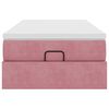vidaXL Struttura Letto Pouf con Materasso Rosa 90x190 cm in Velluto