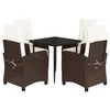vidaXL Set da Pranzo da Giardino 5pz con Cuscini in Polyrattan Marrone