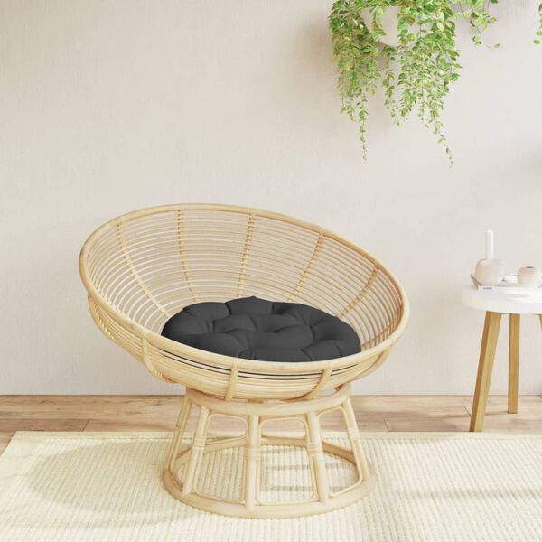 vidaXL Cuscino Rotondo Nero &Oslash; 60x11 cm in Tessuto Oxford