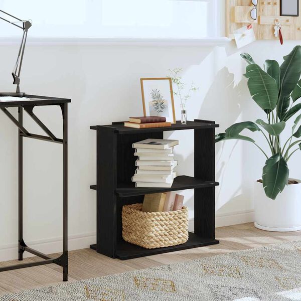 vidaXL Libreria a 3 Ripiani Nera 60x30x60 cm in Legno Multistrato