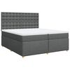 vidaXL Giroletto a Molle con Materasso Grigio Scuro 200x200 cm Tessuto