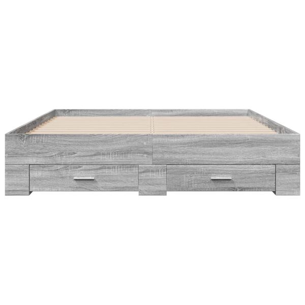 vidaXL Giroletto Cassetti Grigio Sonoma 150x200 cm Legno Multistrato