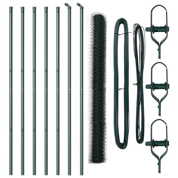 vidaXL Palo della recinzione Verde 10 x 1,5 m (maglia da 36 mm)