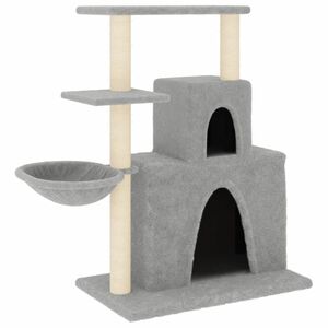 vidaXL Albero per Gatti con Tiragraffi in Sisal Grigio Chiaro 83 cm