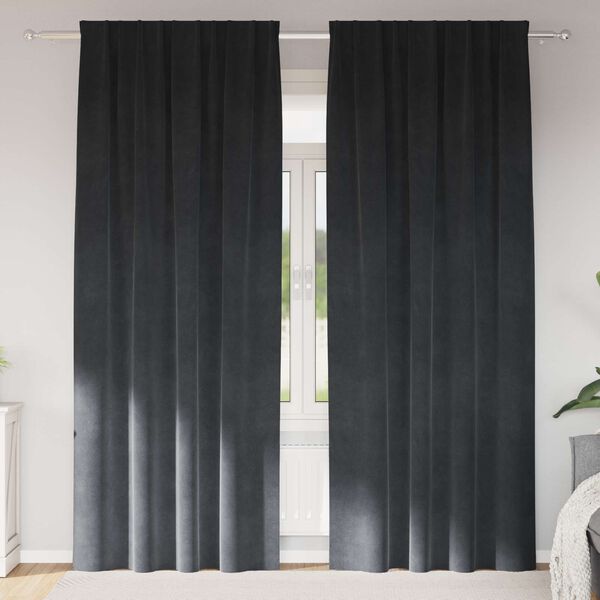 vidaXL Tende oscuranti 2 pcs Grigio chiaro 140 x 260 cm Velluto