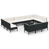 vidaXL Set Divani da Giardino 14 pz con Cuscini in Polyrattan Nero