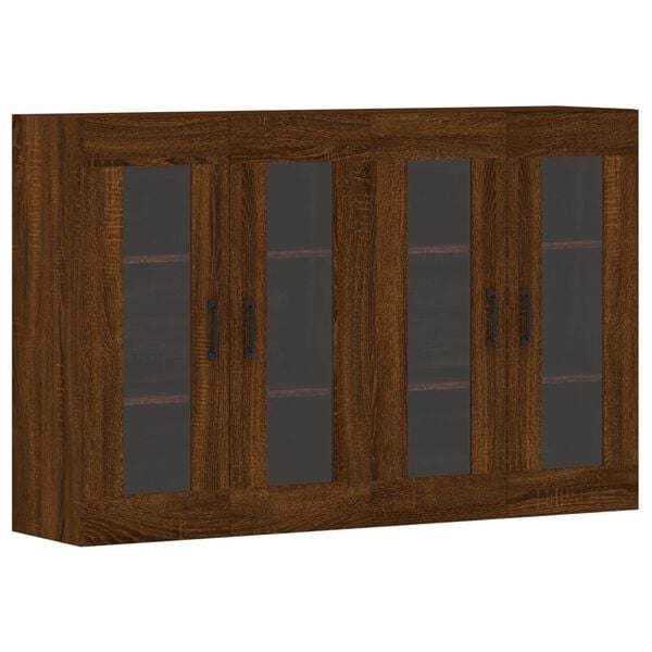 vidaXL Armadietti a Parete 2 pz Rovere Marrone in Legno Multistrato