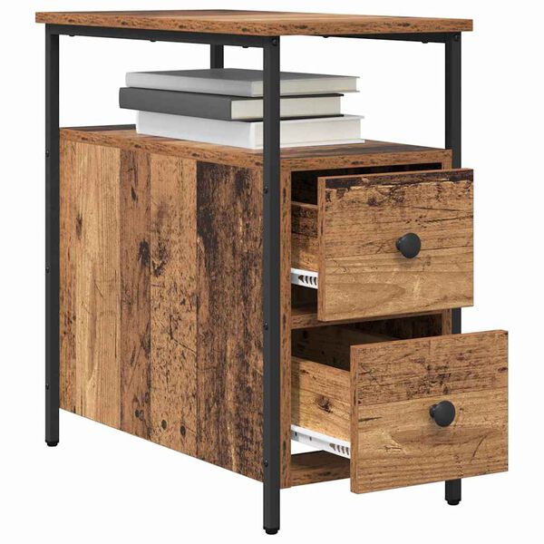 vidaXL Armadio da Notte con cassetto Legno vecchio 30 x 60 x 60 cm